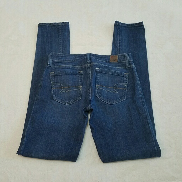 American Eagle Size 0 Blue Denim Skinny Jeans - Picture 3 of 4